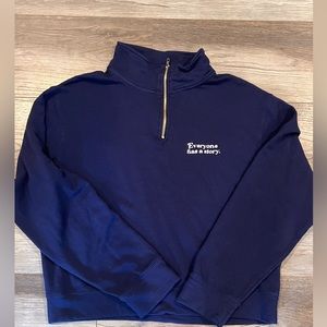 good hYOUman Navy Blue Half-Zip Sweater